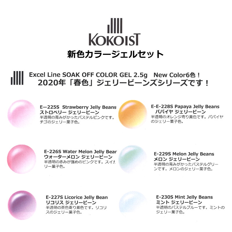 【最終価格】お得！KOKOIST カラージェル4g2色、2.5g22色=24色